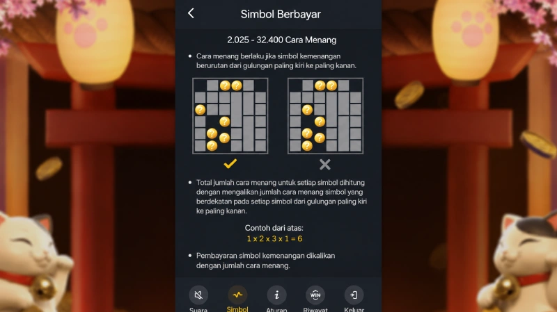 Paytable 2,025 - 32,400