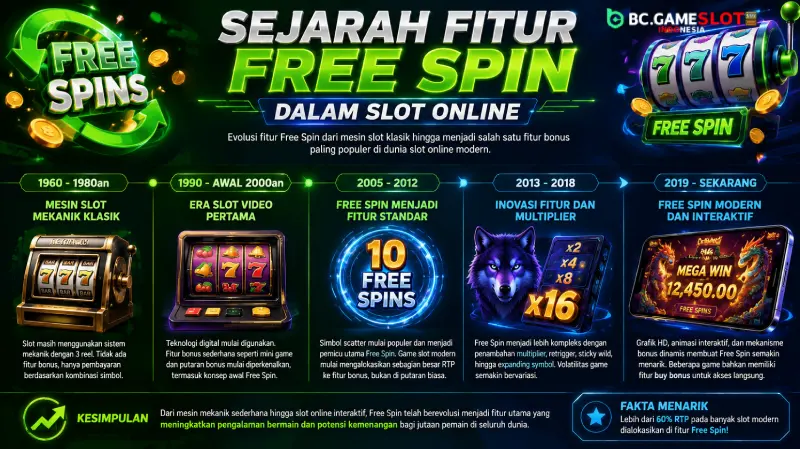 Sejarah Fitur Free Spin dalam Slot Online