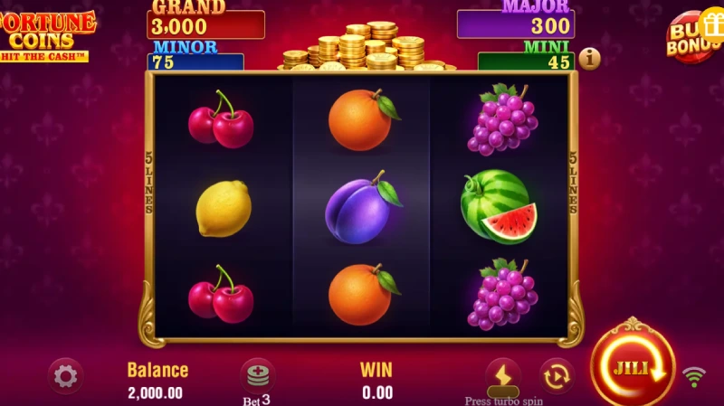Tampilan Slot Fortune Coins dari JILI