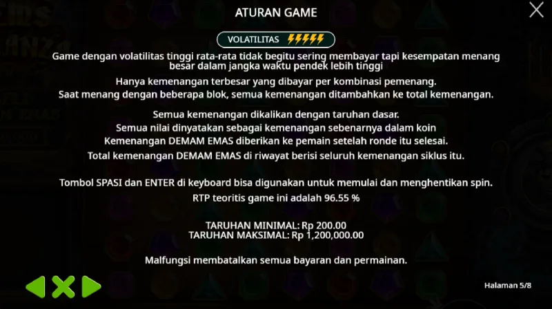 RTP dan Volatilitas Gems Bonanza