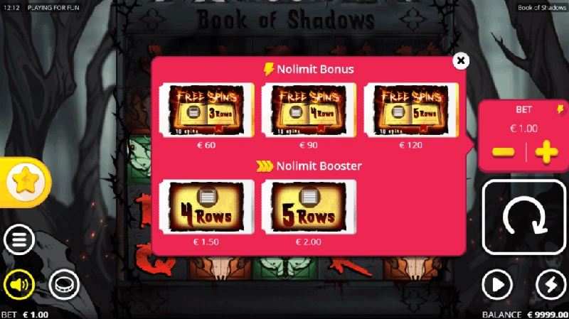 Fitur Utama Book Of Shadows