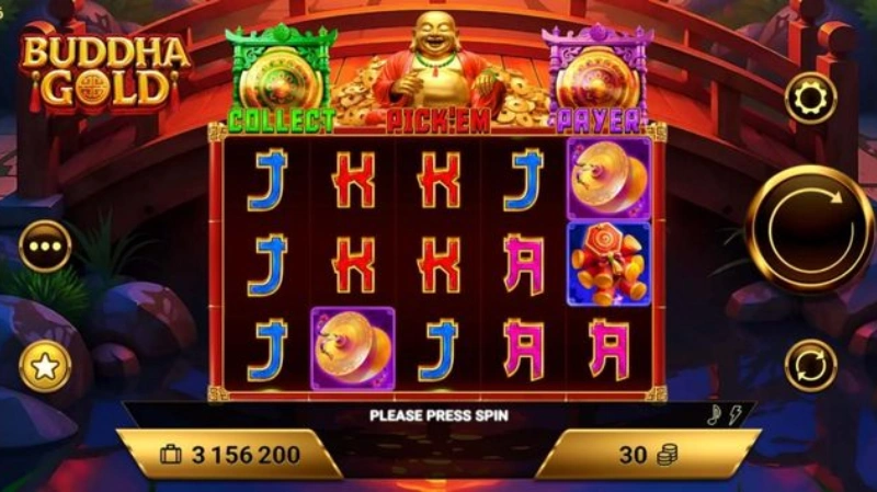 Gameplay Buddha Gold Sederhana di Permukaan, Berat di Fitur Bonus