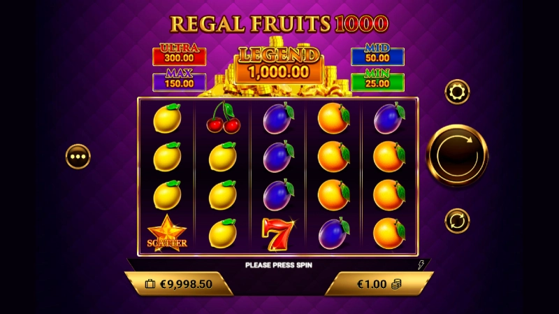 Gameplay Regal Fruits 1000