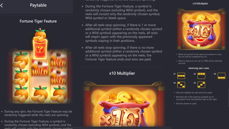 Fitur Utama Fortune Tiger