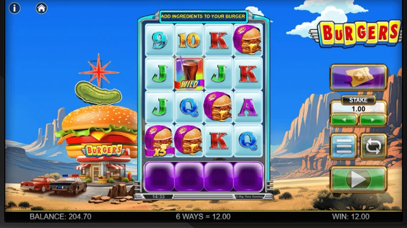 Gameplay Burgers 4x4 Reels dengan 256 Ways to Win