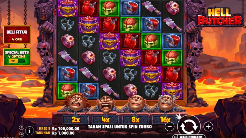 Gameplay Hell Butcher - Cara Kerja Cluster Pays 6x6
