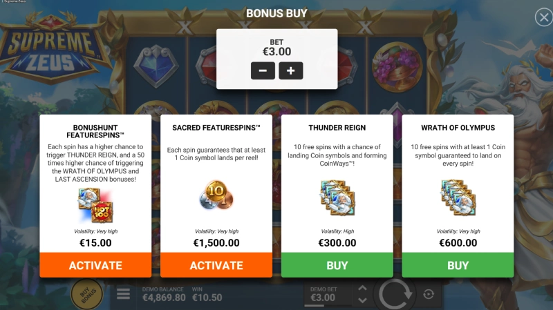 FeatureSpins dan Pembelian Bonus