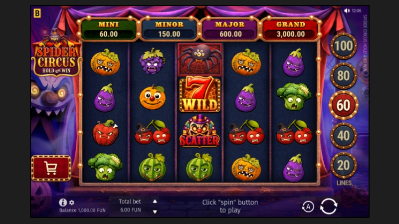 Panduan Demo Spider Circus Hold and Win